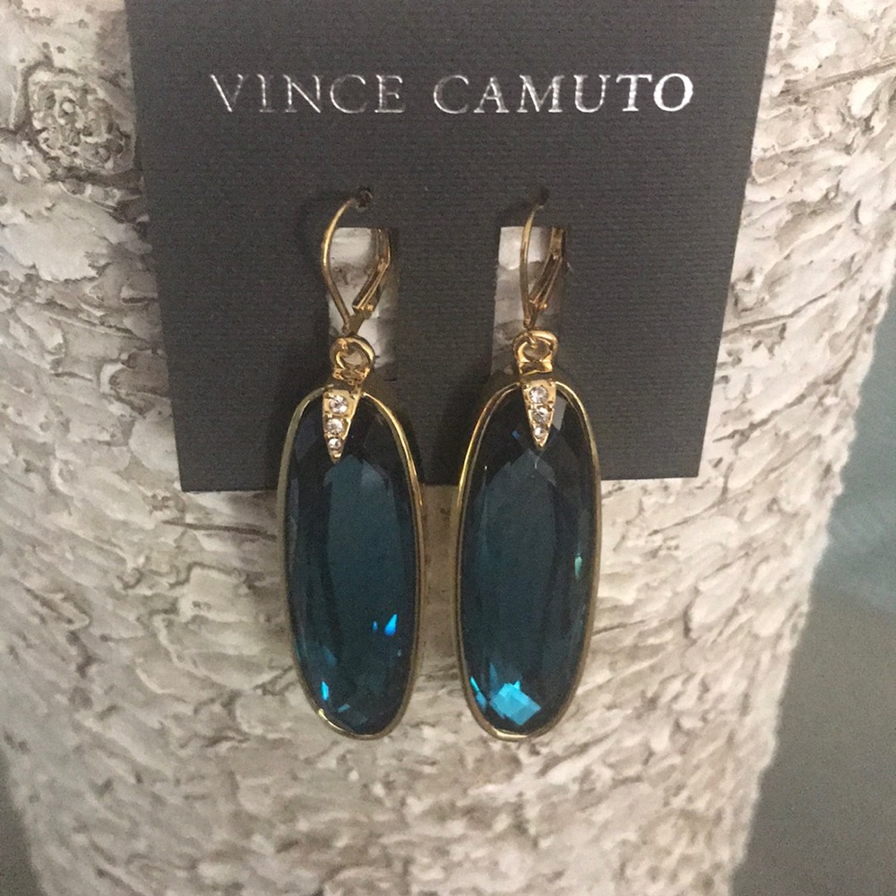 Stunning blue crystal drop earrings Vince Camuto - Picture 2 of 3